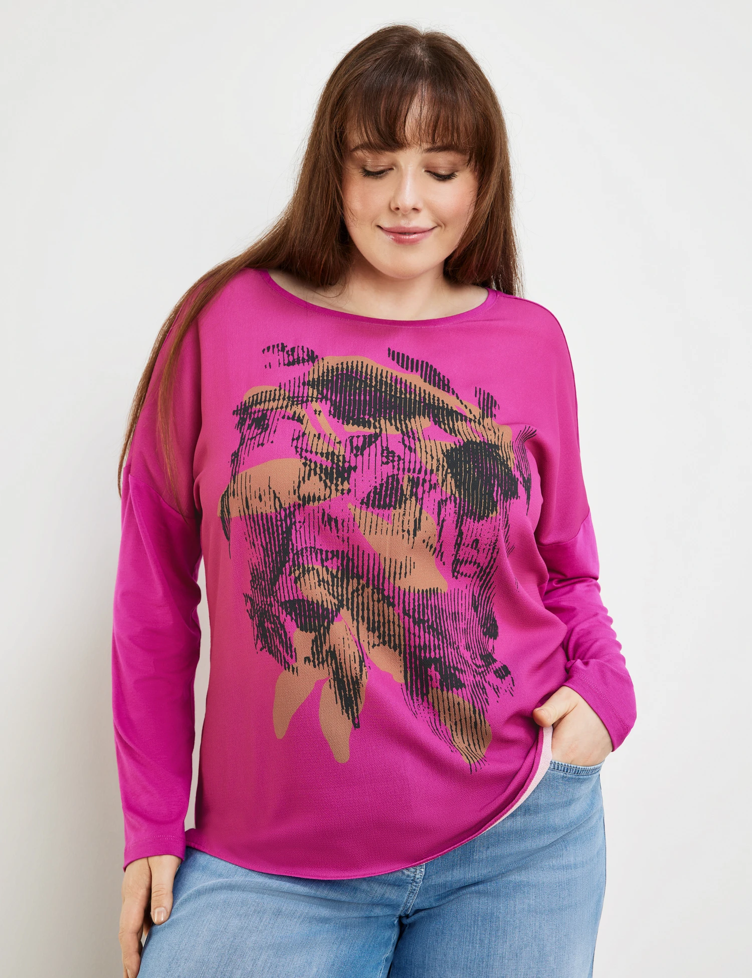 Langarmshirt Mit Material-Mix 7 Langarmshirt Mit Material-Mix – Bild 5