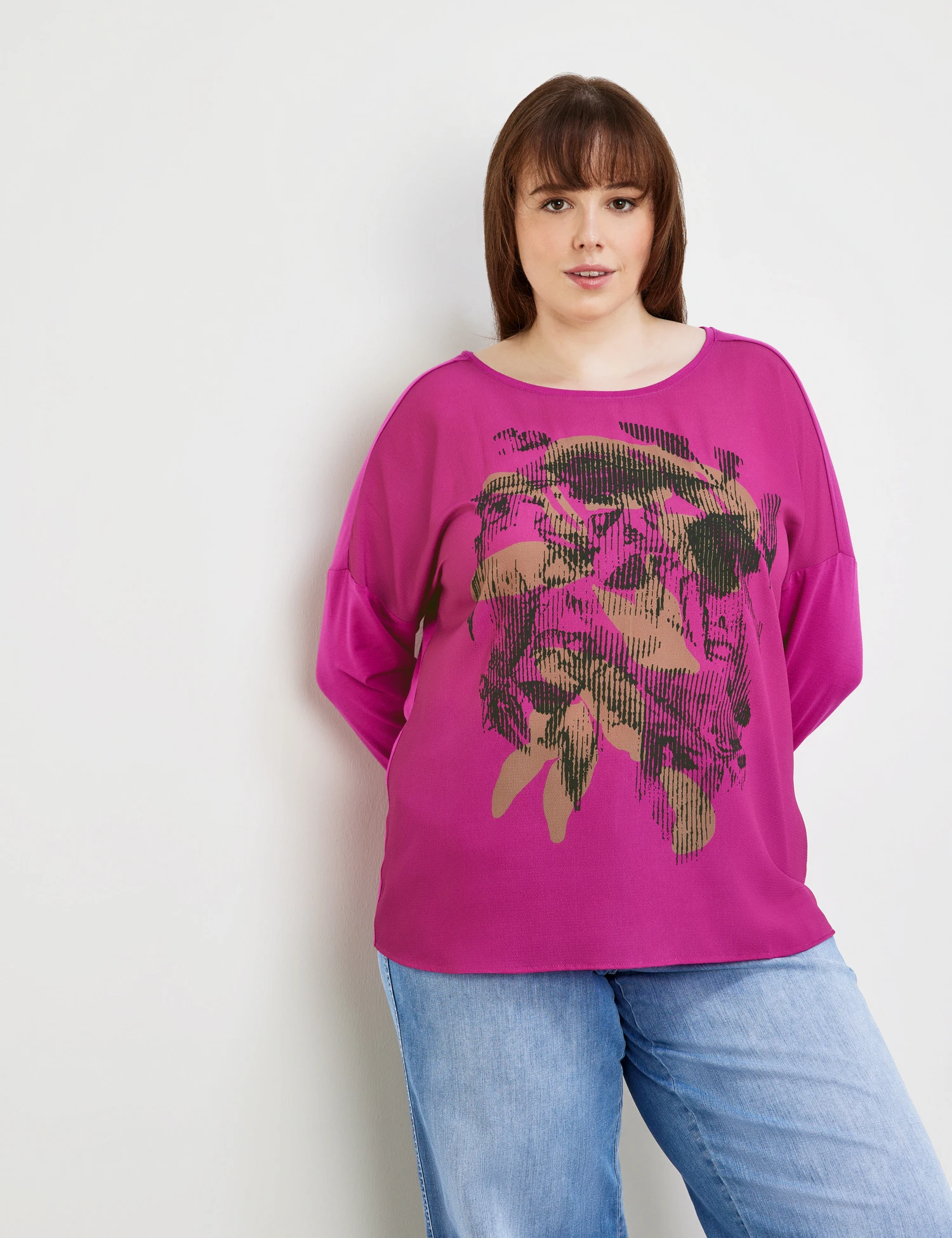 Langarmshirt Mit Material-Mix 3 Langarmshirt Mit Material-Mix