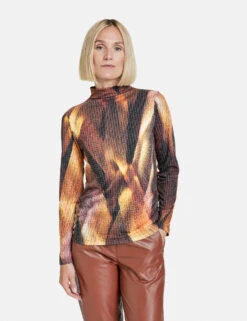 Gerry Weber Langarmshirt Mit Turtleneck Und Ausbrenner-Qualität -Gerry Weber Verkäufe langarmshirt mit turtleneck und ausbrenner qualitaet 01