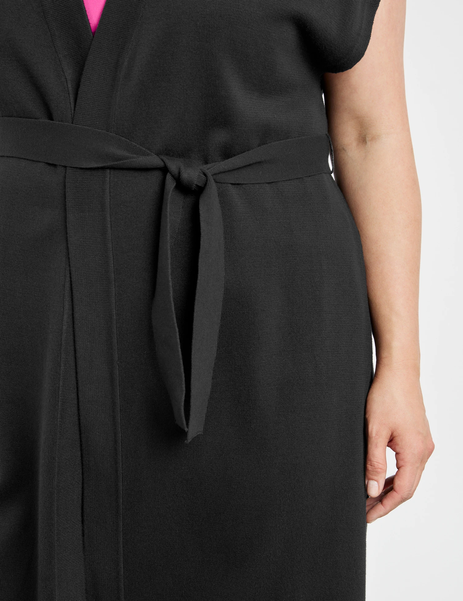 Lange Strickweste Mit Bindegürtel 6 Lange Strickweste Mit Bindegürtel – Bild 4