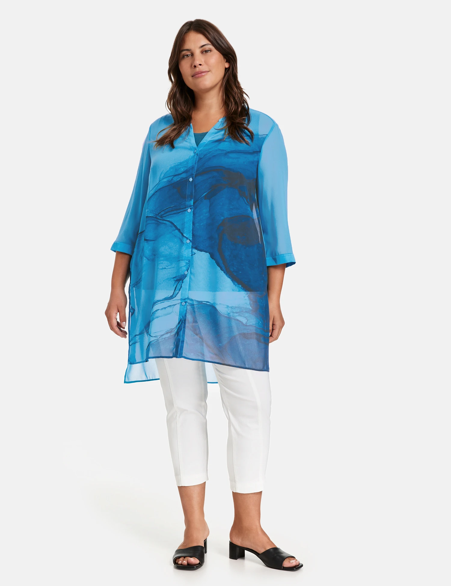 Longbluse Mit 3/4 Arm 9 Longbluse Mit 3/4 Arm – Bild 7