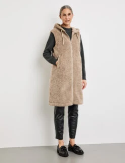 Gerry Weber Longweste Mit Kapuze Und Material-Patch