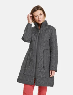 Gerry Weber Mantel Mit Rautenmuster Und Taillen-Tunnelband -Gerry Weber Verkäufe mantel mit rautenmuster und taillen tunnelband 01