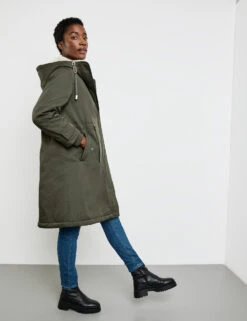 Gerry Weber Mantel Mit Taillen-Tunnelband Und Kunstfell-Besatz -Gerry Weber Verkäufe mantel mit taillen tunnelband und kunstfell besatz 102