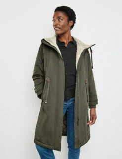 Gerry Weber Mantel Mit Taillen-Tunnelband Und Kunstfell-Besatz