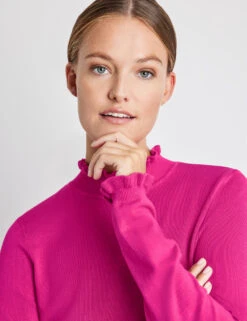 Taifun Pullover Mit Wellenkante An Kragen Und Ärmeln -Gerry Weber Verkäufe pullover mit wellenkante an kragen und aermeln 100