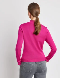 Taifun Pullover Mit Wellenkante An Kragen Und Ärmeln -Gerry Weber Verkäufe pullover mit wellenkante an kragen und aermeln 104