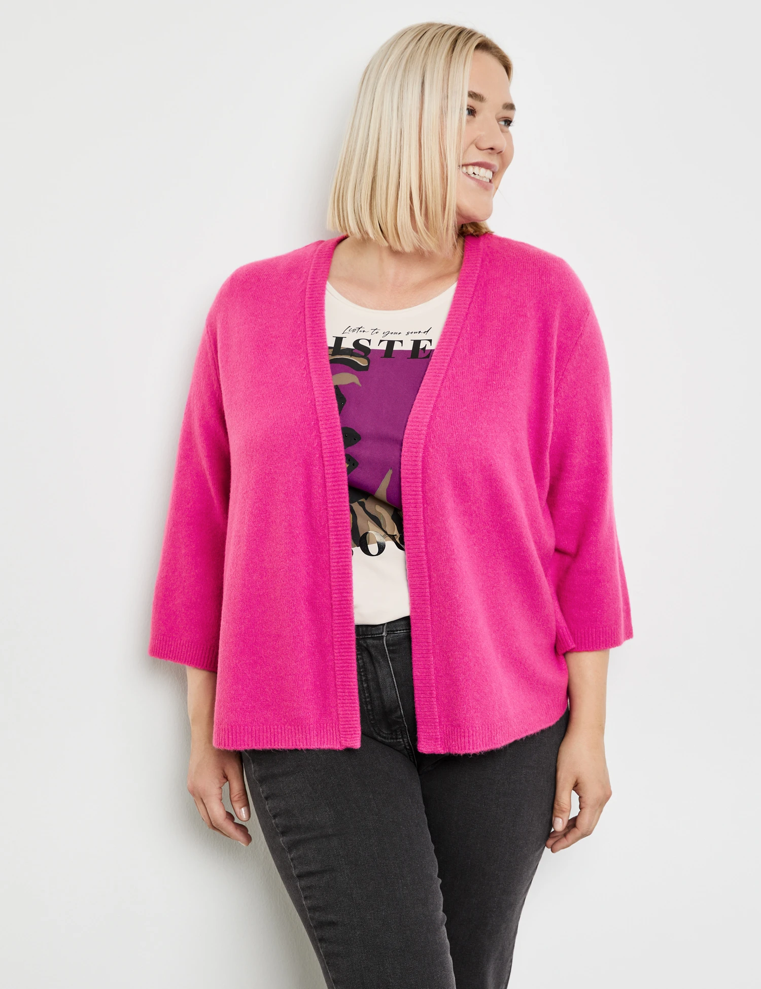 Strickjacke Mit 3/4 Arm 3 Strickjacke Mit 3/4 Arm