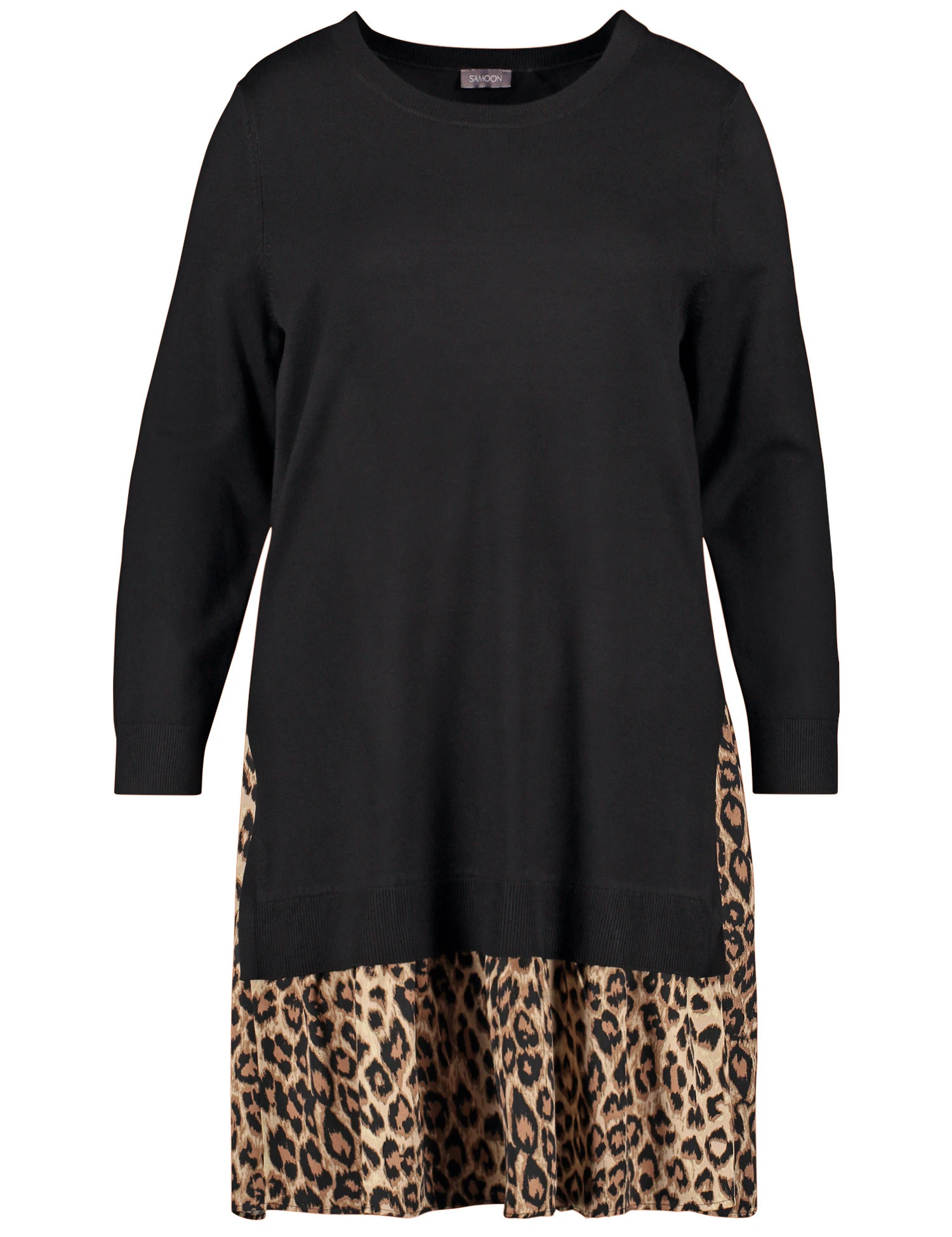 Strickkleid Mit Leomuster-Saum 4 Strickkleid Mit Leomuster-Saum – Bild 2