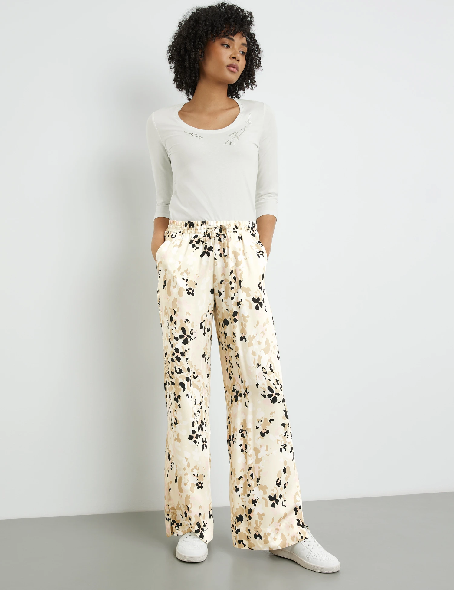 Taifun Weite Hose Palazzo Mit Elastischem Bund 3 Taifun Weite Hose Palazzo Mit Elastischem Bund