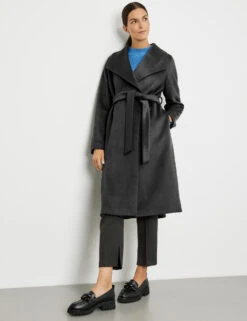 Gerry Weber Wollmantel Mit Kragen Und Taillenband